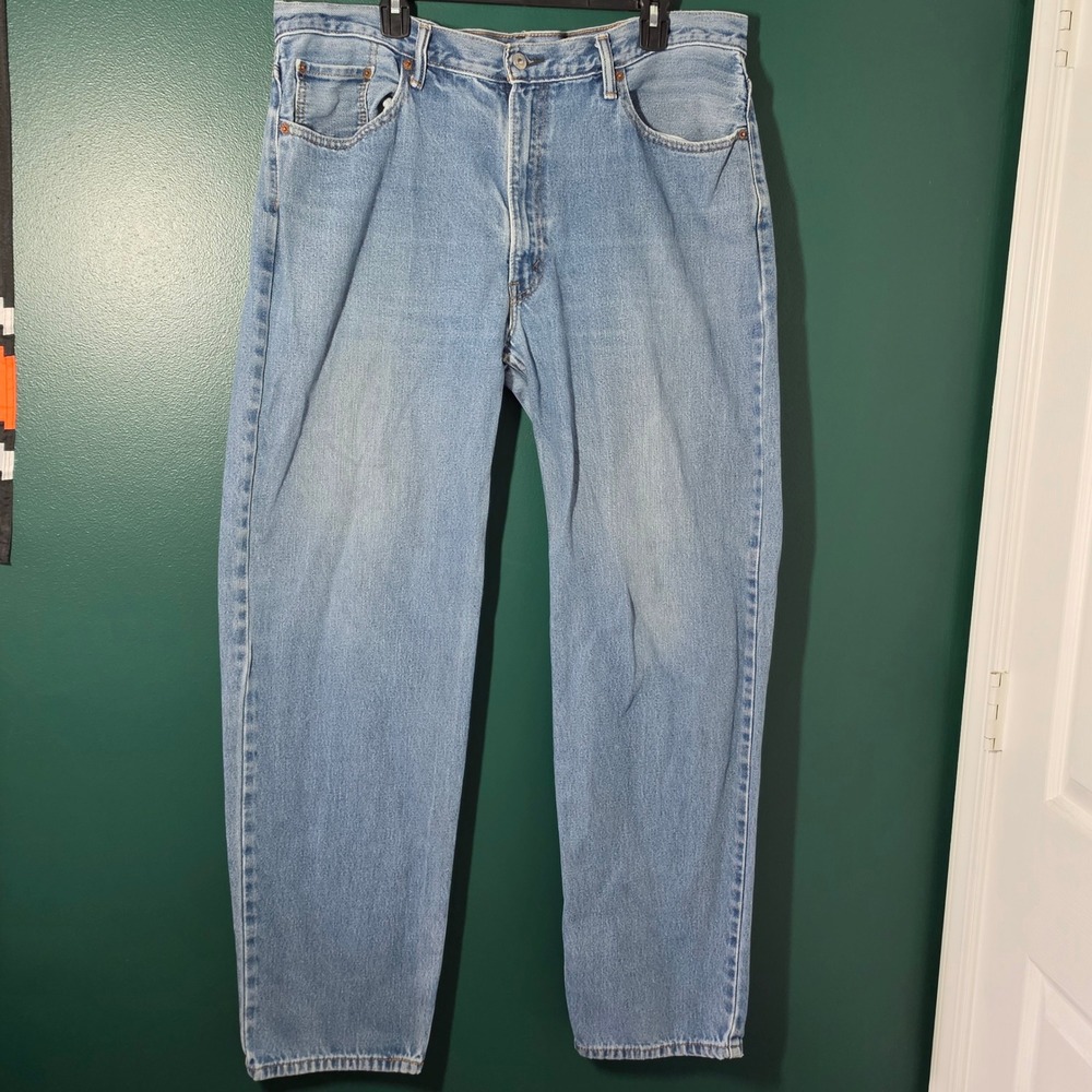 Levis 550 Relaxed Fit Tapered Leg Jeans Light Wash Denim Mens 40x34